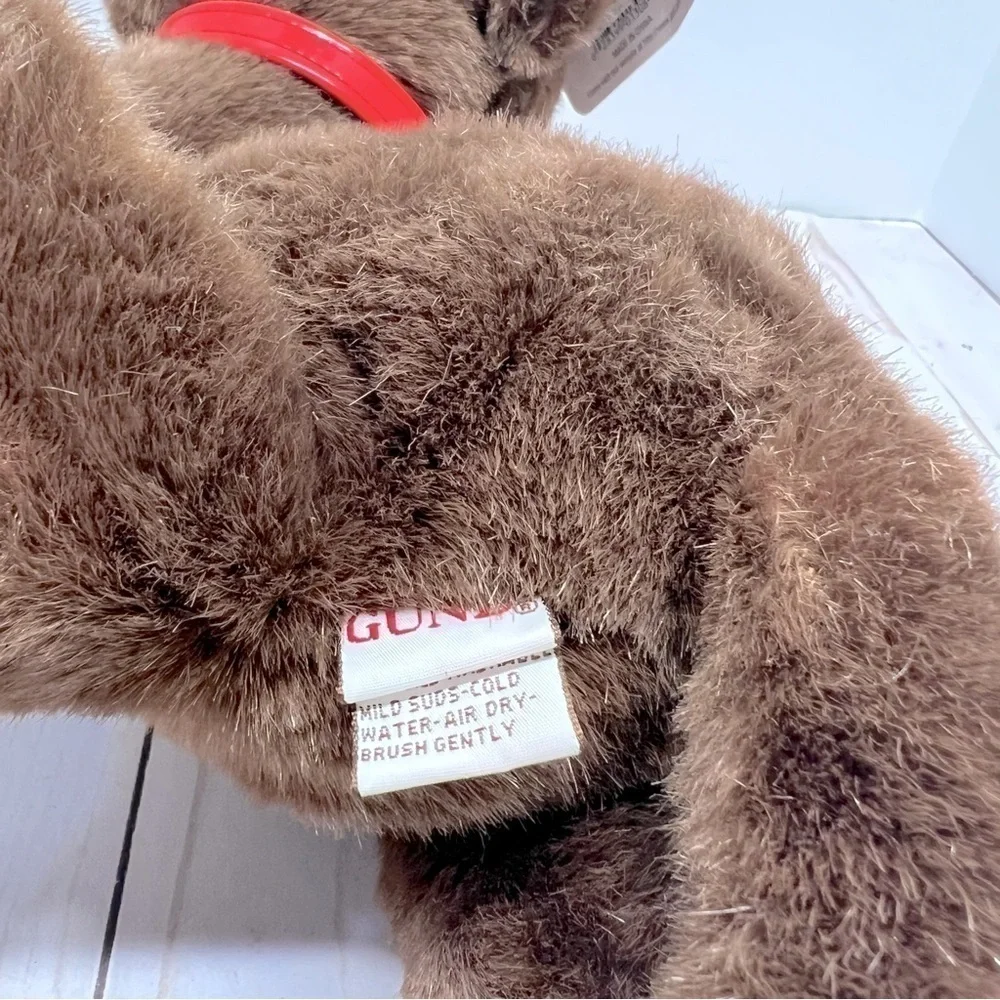 Vintage GUND “DIGGITY” PLUSH BROWN DOG RED COLLAR #1308 NEW OLD STOCK RARE